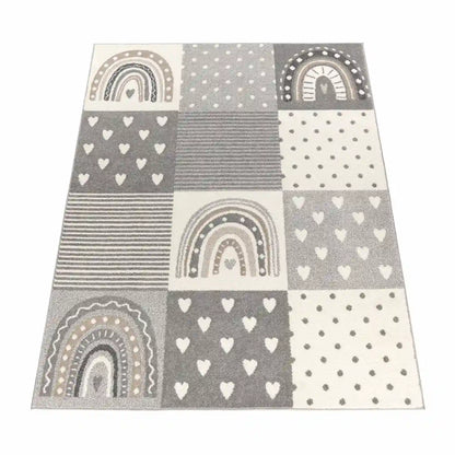 Tapis Enfant Joyou Gris sur fond blanc
