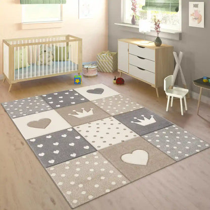 Tapis Enfant Kinglove Beige - Tapis chambre enfant