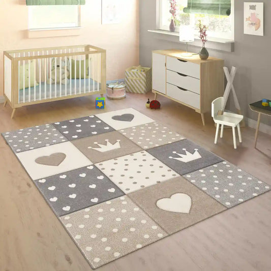 Tapis Enfant Kinglove Beige - Tapis chambre enfant