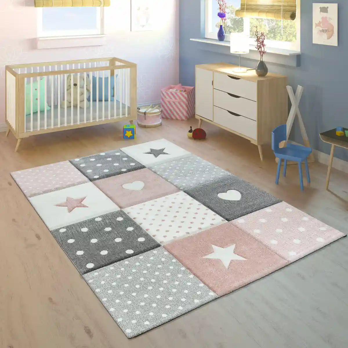 Tapis Enfant Kinglove Rose - Tapis chambre enfant