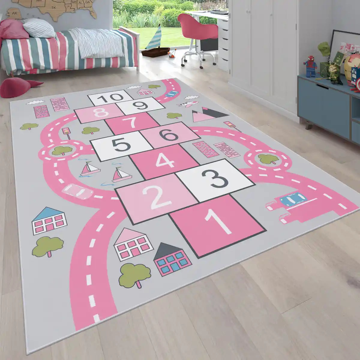 Tapis Enfant Marelle Faba - Tapis chambre fille