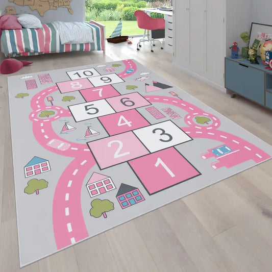 Tapis Enfant Marelle Faba - Tapis chambre fille