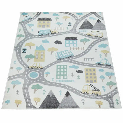 Tapis Enfant Route Everest - Fond Blanc