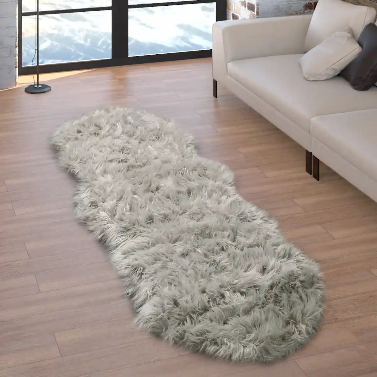 Tapis Forme Originale Calino Gris - Tapis forme irrégulière