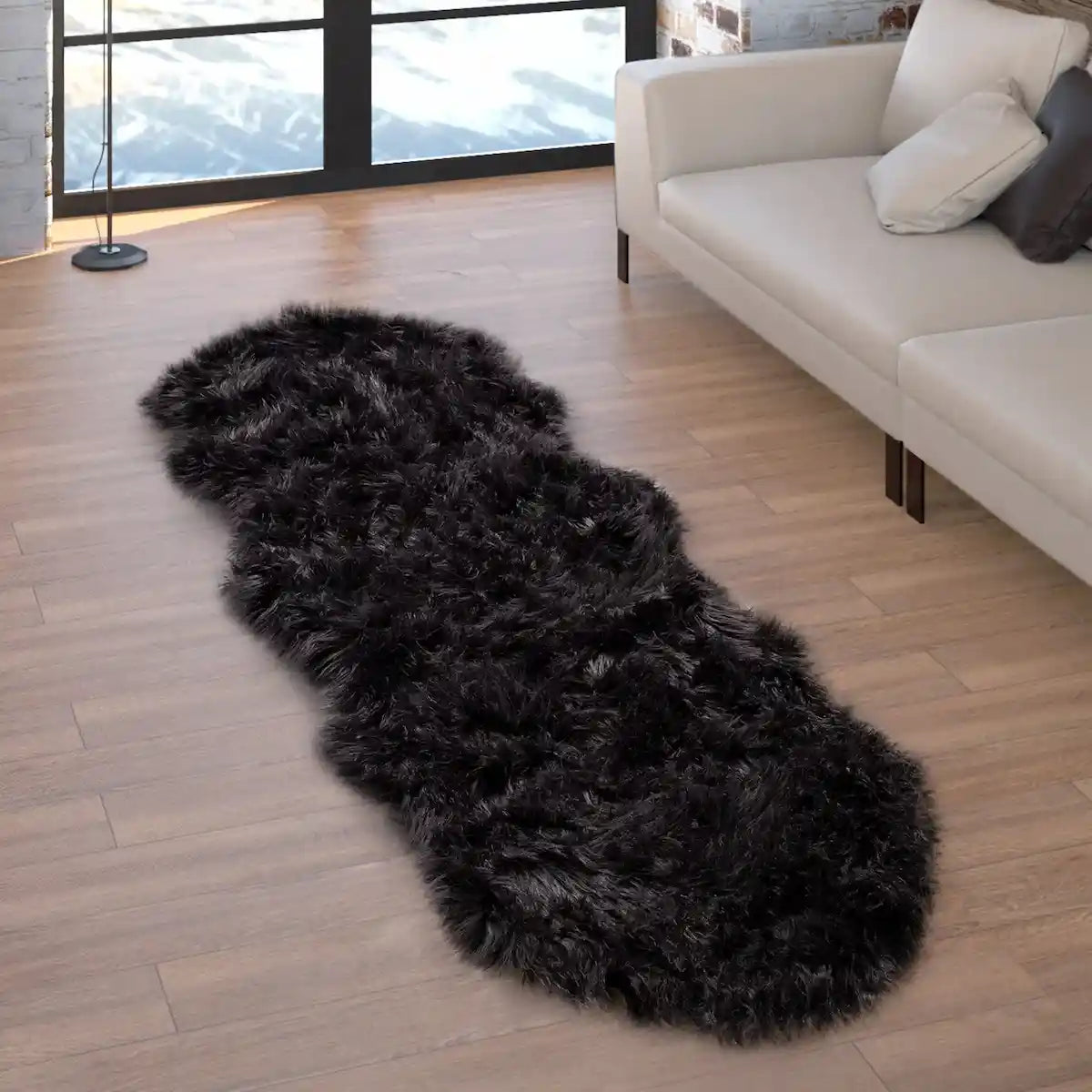 Tapis Forme Originale Calino Noir - Tapis forme irrégulière
