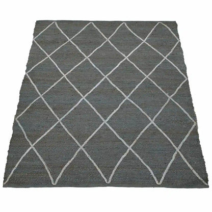 Tapis Jute Payla Anthracite sur fond blanc
