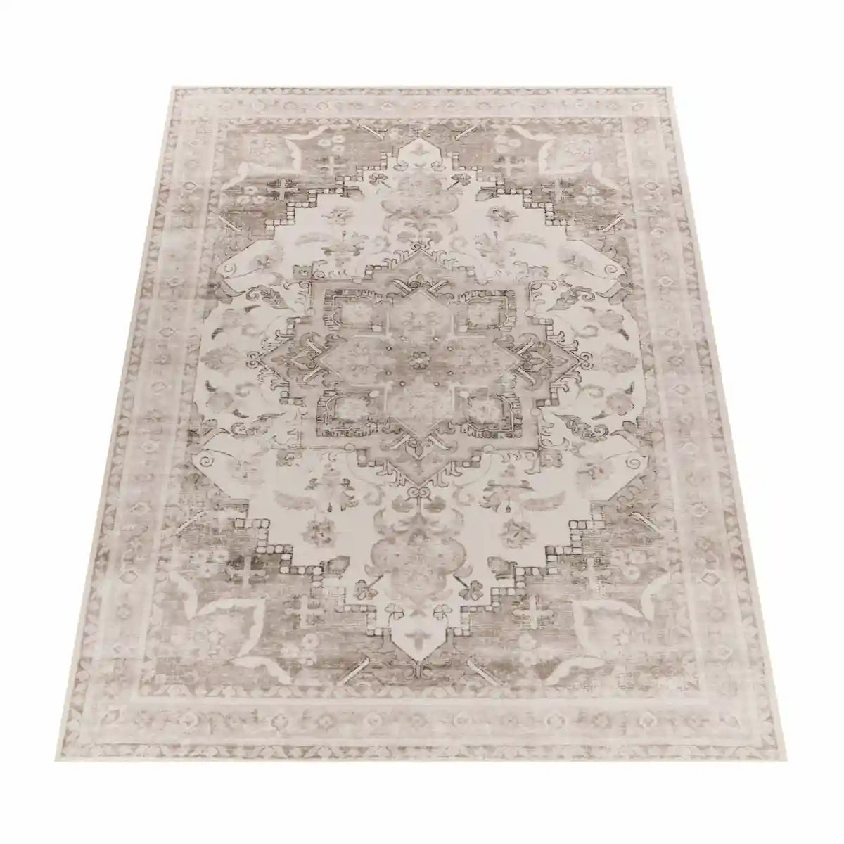 Tapis Oriental Oman Beige sur fond blanc