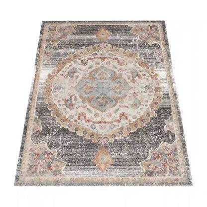 Tapis Oriental Uzela Gris sur fond blanc