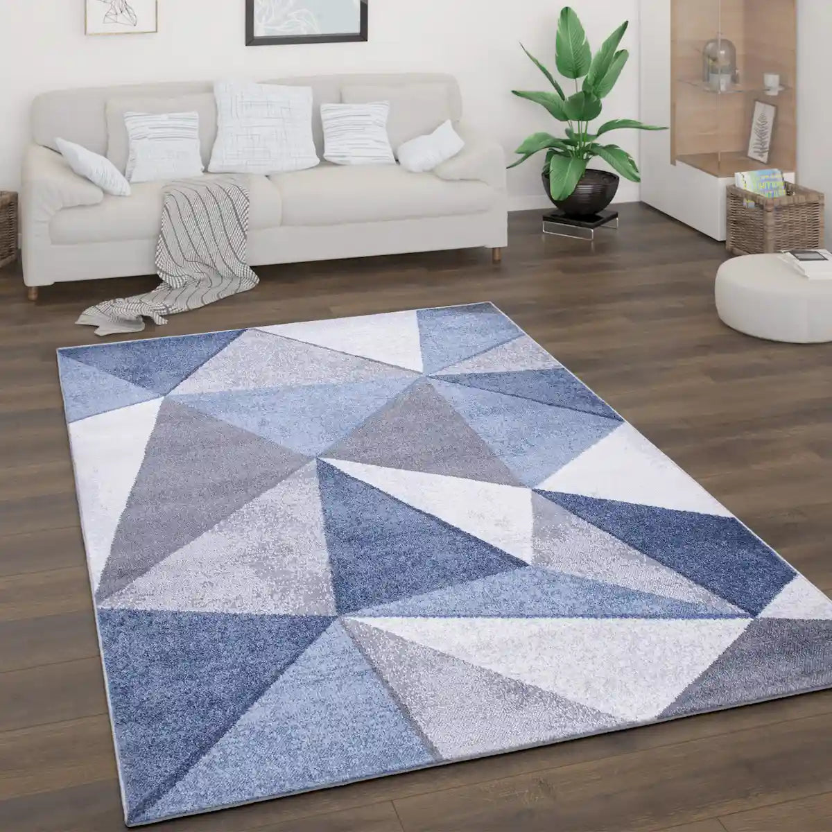 Tapis Original Syrix Bleu - Tapis motifs géométrique