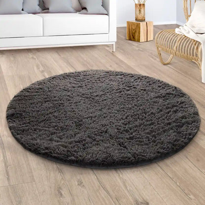 Tapis Rond Doux Cocoon - Anthracite