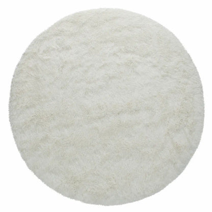 Tapis Rond Doux Cocoon Blanc sur fond blanc