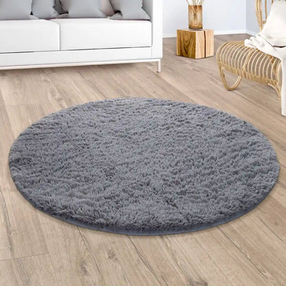 Tapis Rond Doux Cocoon - Gris