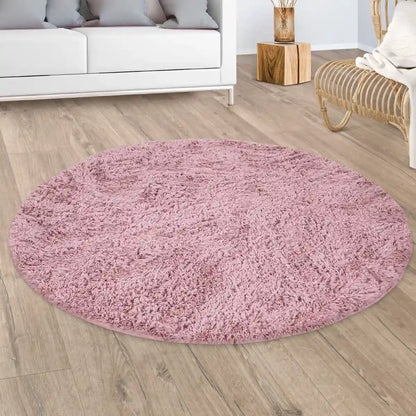 Tapis Rond Doux Cocoon - Rose
