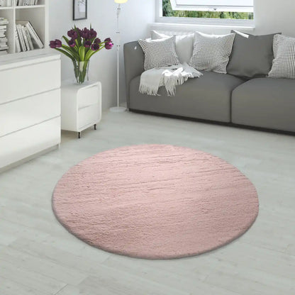 Tapis Rond Doux Muelito - Rose