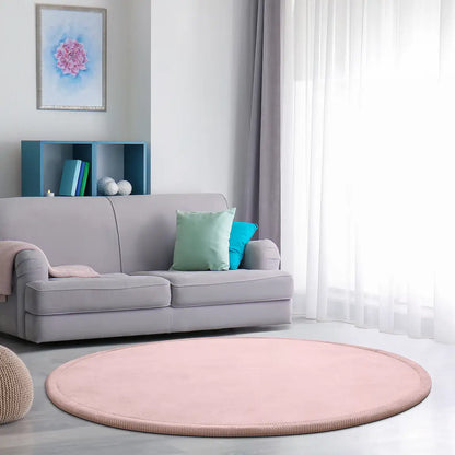 Tapis Rond Doux Navya couleur rose