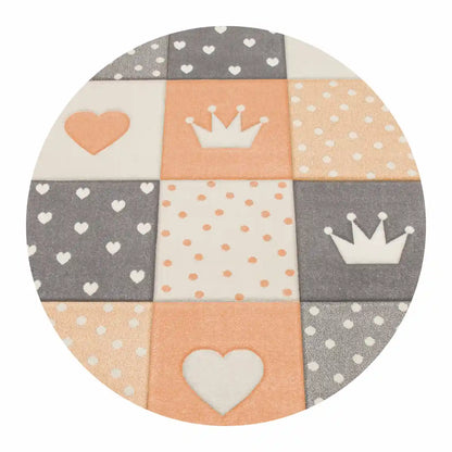 Tapis Rond Enfant Kinglove Abricot
