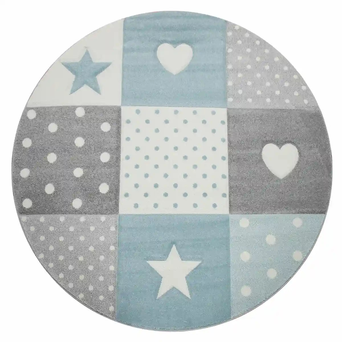 Tapis Rond Enfant Kinglove Bleu