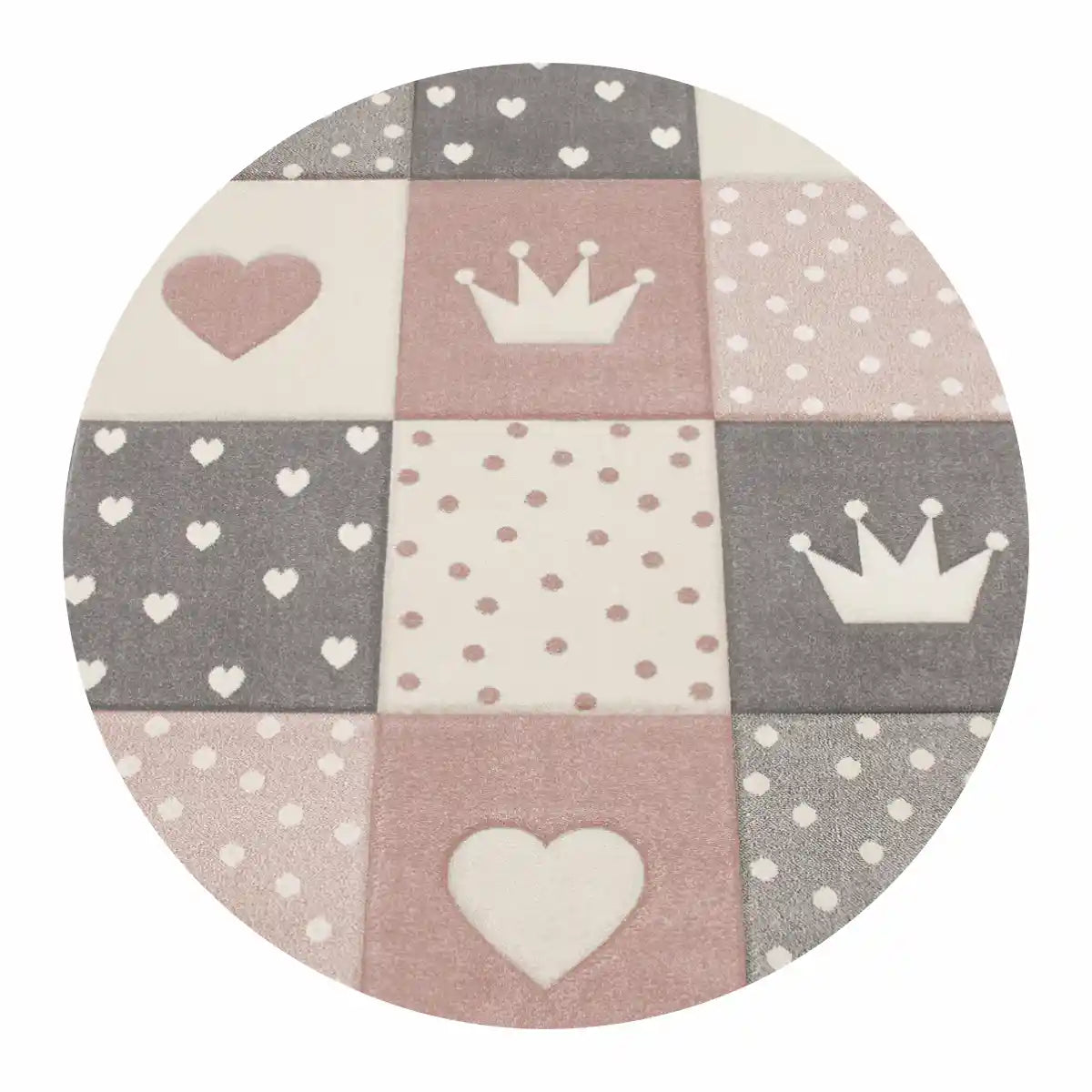 Tapis Rond Enfant Kinglove Rose