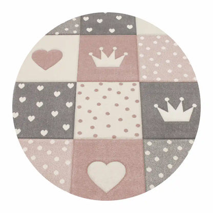 Tapis Rond Enfant Kinglove Rose