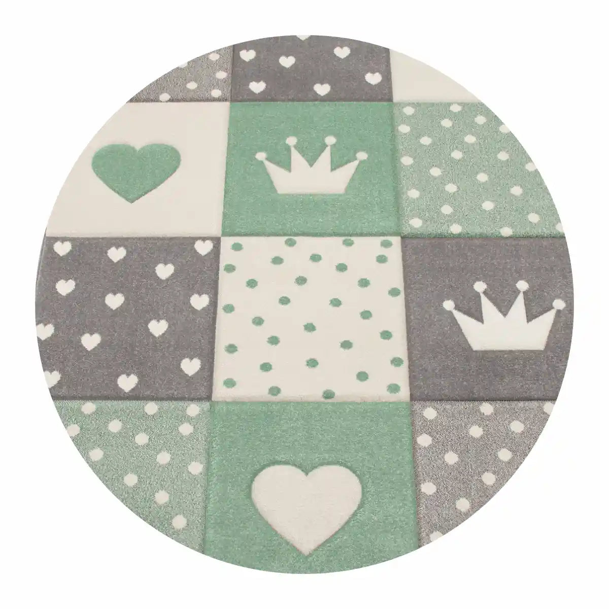 Tapis Rond Enfant Kinglove Vert