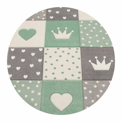 Tapis Rond Enfant Kinglove Vert