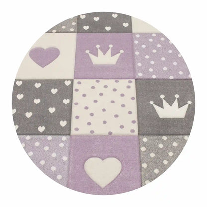 Tapis Rond Enfant Kinglove Violet