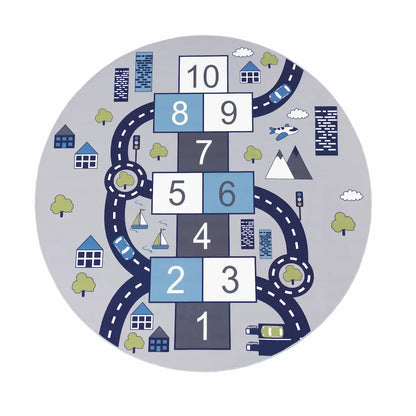 Tapis Rond Marelle Griso sur fond blanc