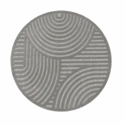 Tapis Rond Scandinave Zola - Gris