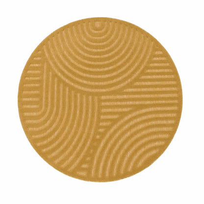 Tapis Rond Scandinave Zola - Jaune