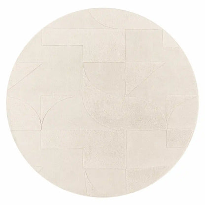 Tapis Rond Scandinave Liva sur fond blanc