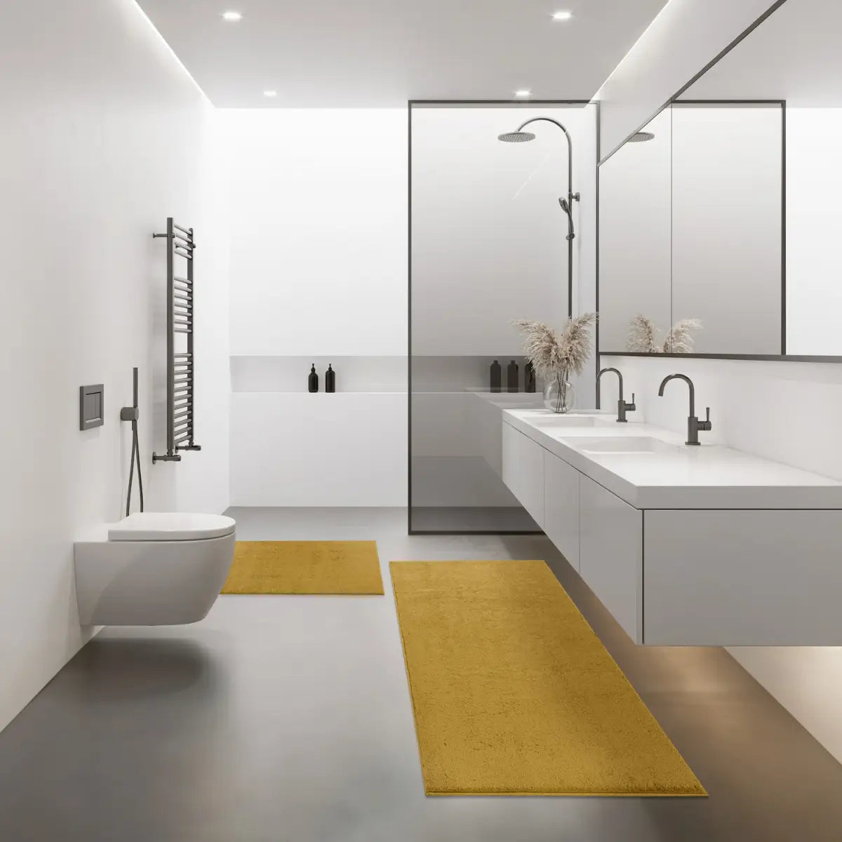 Tapis Salle de Bain Nymba Jaune Moutarde