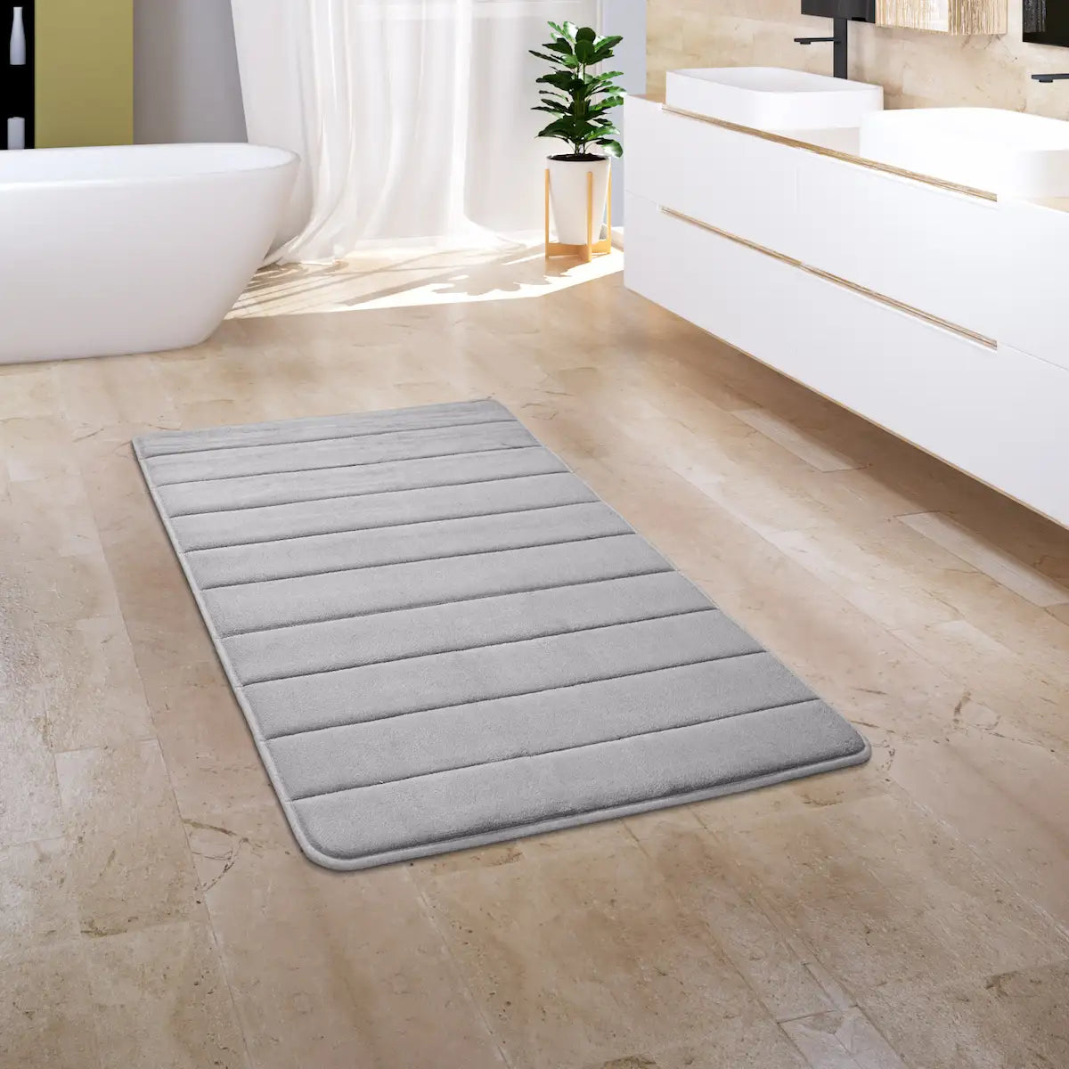 Tapis Salle de Bain Veluva - Gris
