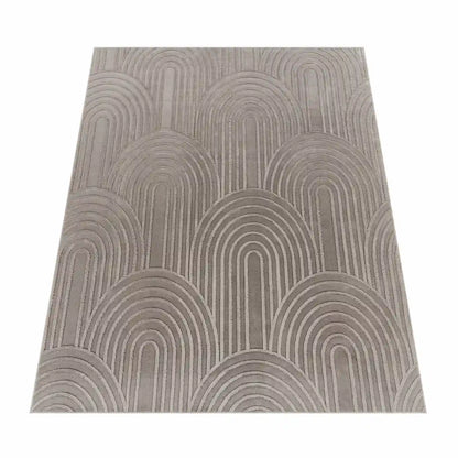 Tapis Scandinave Arco Gris sur fond blanc