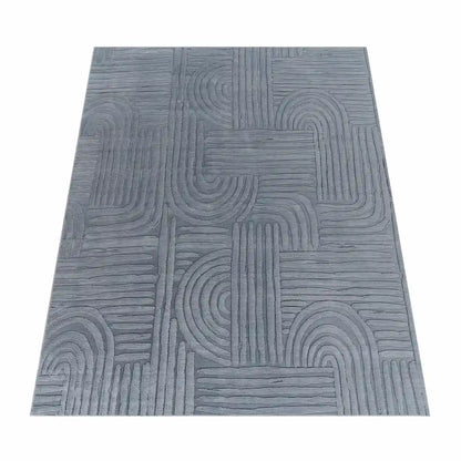 Tapis Scandinave Nila Anthracite sur fond blanc
