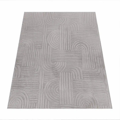 Tapis Scandinave Nila Gris sur fond blanc