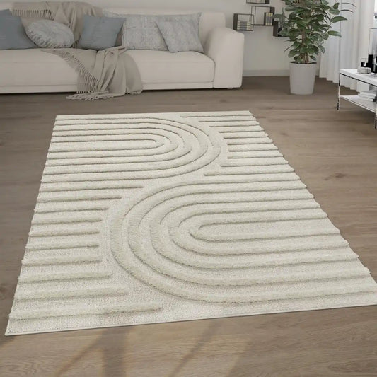 Tapis Scandinave Wavo couleur crème