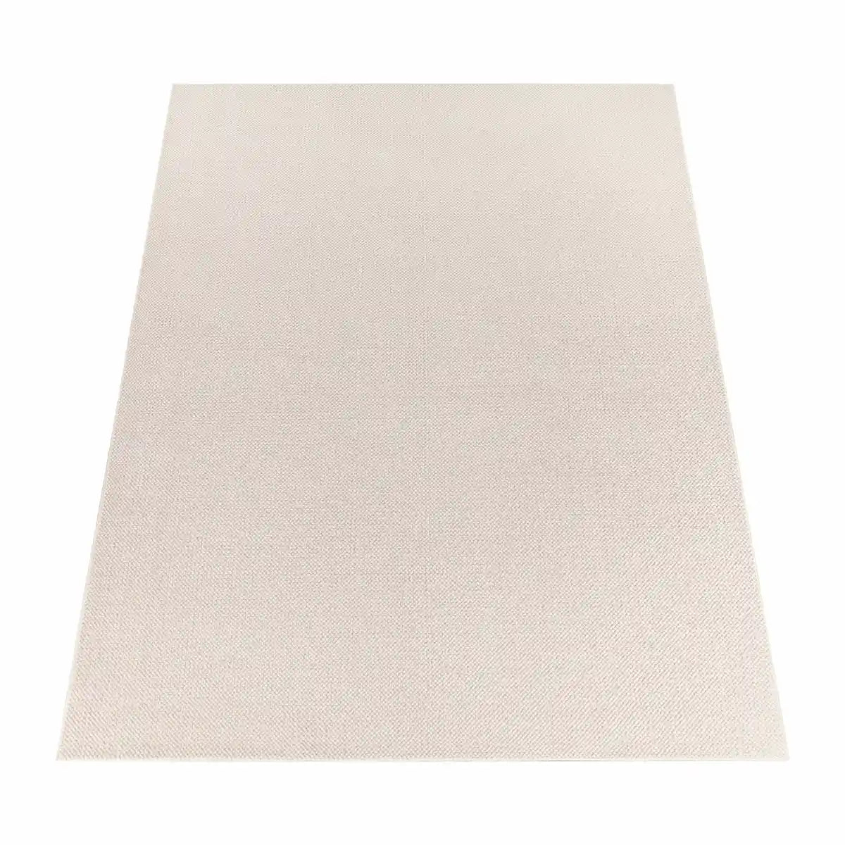 Tapis Uni Borea Beige sur fond blanc