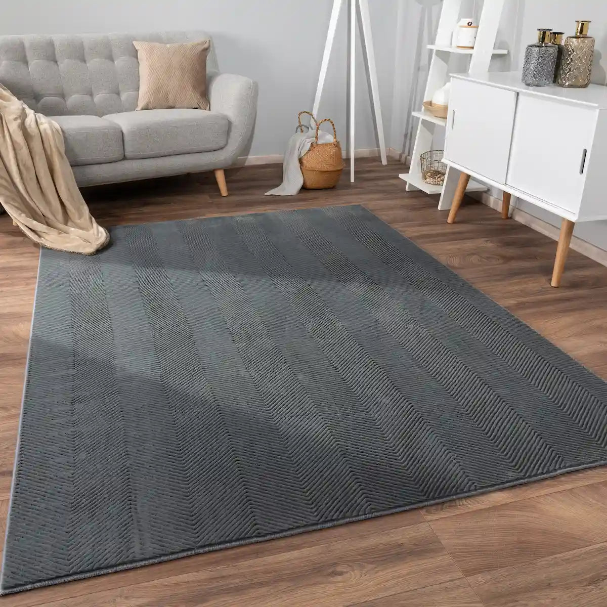 Tapis Uni Devo - Anthracite