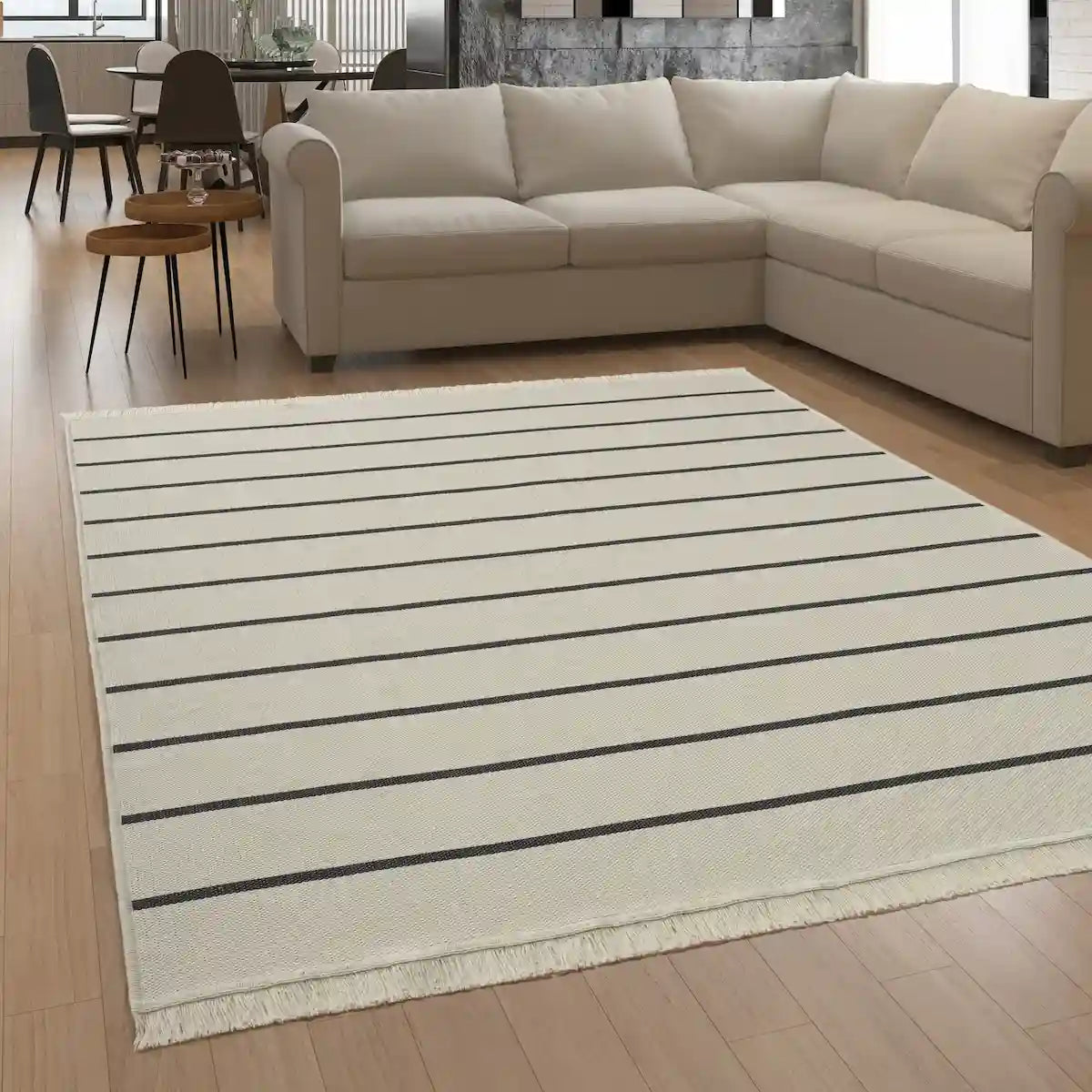 Tapis Réversible Wick - Couleur crème