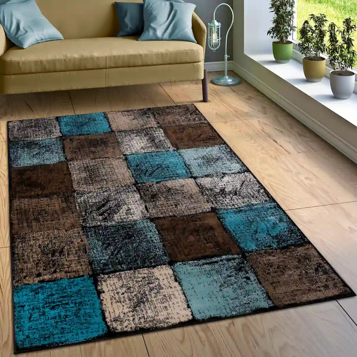Tapis Vintage Patch - Marron