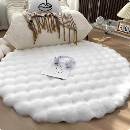 Tapis Rond Cosy Blanc - Hoca Design